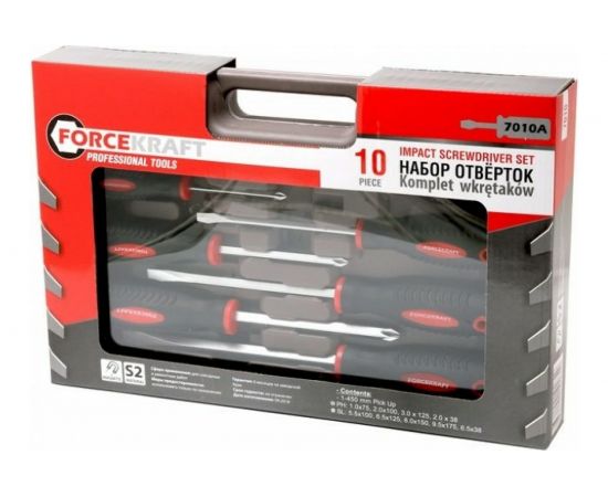 Набор отверток FORCEKRAFT магнитные, Profi, 10пр, в кейсе 27163 FK-7010A – изображение 2