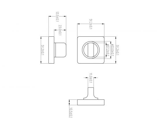 Квадратная завертка к ручкам RENZ (супер белый, никель матовый) INBK 02 SW/SN – изображение 2