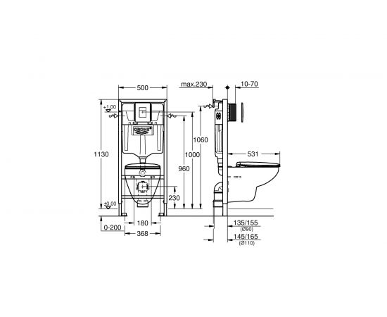 GROHE Solido Lecico Набор инсталляция с подвесным унитазом 5 в 1 39586000 – изображение 2
