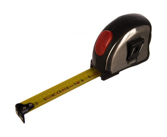 Рулетка, прорезиненный хромированный корпус, с поясным зажимом 5м IZELTAS 0588150015 – изображение 2