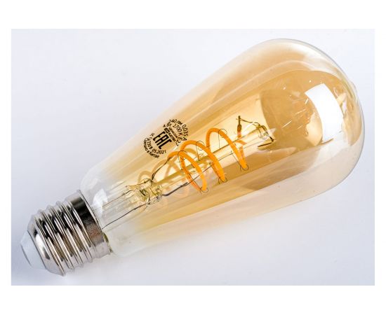 Светодиодная лампа TDM «Винтаж» золотистая, ST64, со спиралью, 4 Вт, 230 В, 2700 К, E27, конус SQ0340-0344 – изображение 2
