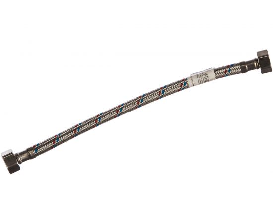 Подводка для воды СТМ сталь, 1/2"", гайка-гайка, 30 cм CWFHF030 – изображение 2