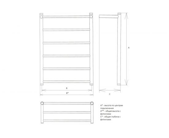 Двин Полотенцесушитель Fj 100/50 1""-1/2"" Универсальный К3, Полированный 4627152138052 – изображение 2