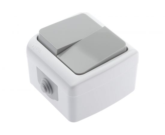 Выключатель Intro Atlantic 5-104-03 двойной 10А-250В IP54 открытой установки серый Б0050943 – изображение 3