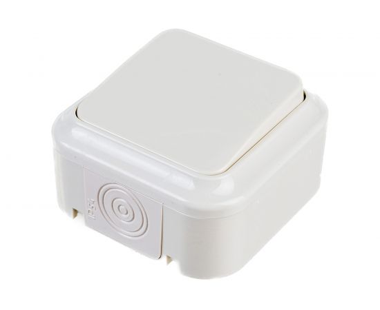 Выключатель Bylectrica 1-клавишная, открытая установка, 6А IP54, серия ПРАЛЕСКА АКВА, А16-222 бежевый – изображение 3