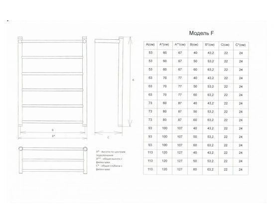 Двин Полотенцесушитель Fj 100/50 1""-1/2"" Универсальный К3, Полированный 4627152138052 – изображение 3