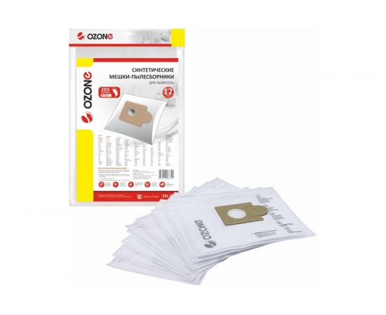 Мешки-пылесборники синтетические 12 шт + 2 микрофильтра для пылесоса Ozone XXL-52 – изображение 4