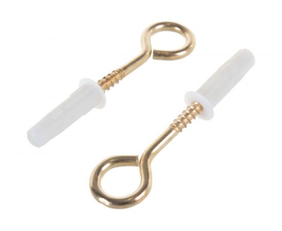 Петля-шуруп ЕВРОПАРТНЕР латунир. L25 x d4,1 x O10 в компл. c дюбелем MULTI 6x25 4шт. MP 308 17 – изображение 4