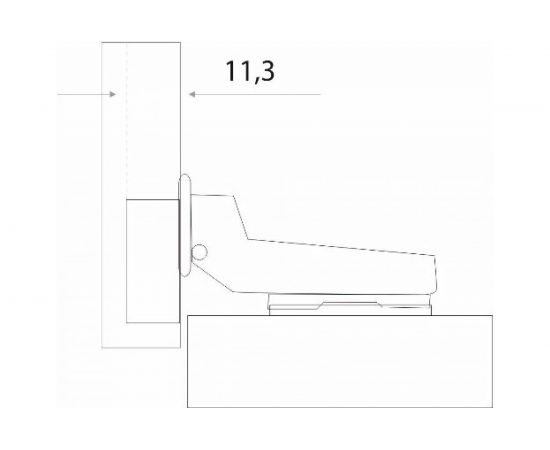 Полунакладная петля с доводчиком Trodos 11.18.02 CLIP-ON, 3D 314016 – изображение 4