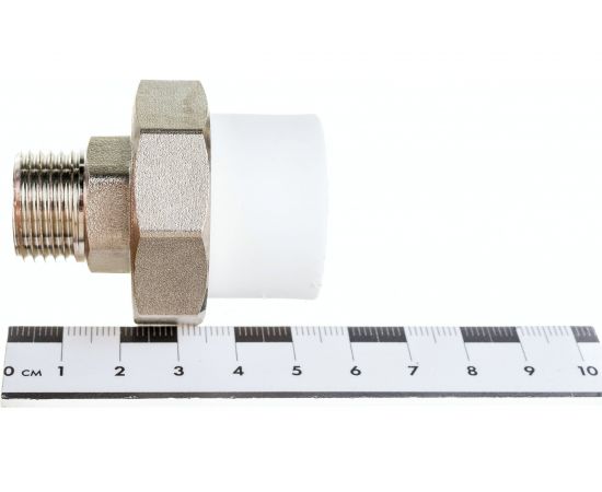 Комбинированная муфта СТМ ПЛАСТ PP-R, разъемная, с наружной резьбой, DN 25х1/2"" CPRM2512 – изображение 5