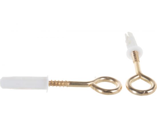 Петля-шуруп ЕВРОПАРТНЕР латунир. L25 x d4,1 x O10 в компл. c дюбелем MULTI 6x25 4шт. MP 308 17 – изображение 5