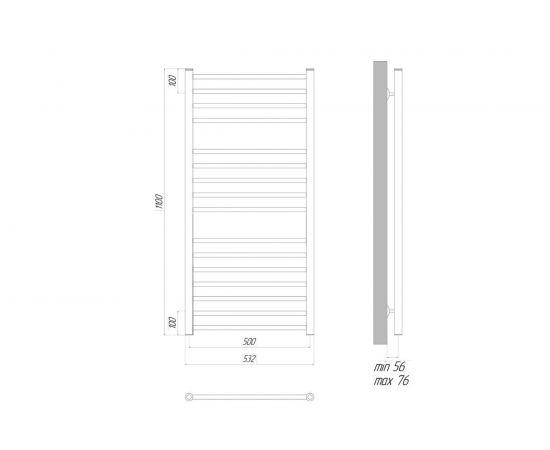 Lemark полотенцесушитель электрический Ursus П16 500x1100 левый/правый хром LM72116Е – изображение 5