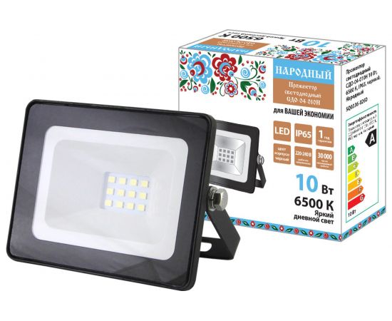 Светодиодный прожектор TDM СДО-04-010Н 10 Вт, 6500 К, IP65, черный, Народный SQ0336-0260 – изображение 5