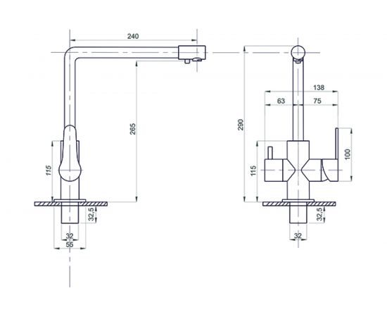 Смеситель для кухни Mixline бронза, подключение к фильтру 35k MLSS-03201 543618 – изображение 6