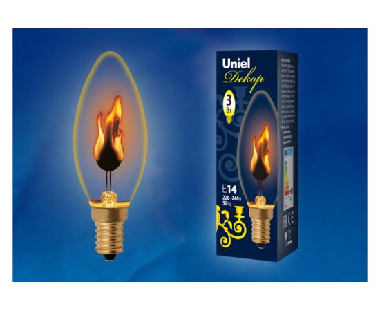 Декоративная лампа Uniel с типом свечения "эффект пламени" IL-N-C35-3/RED-FLAME/E14/CL UL-00002981 – изображение 6