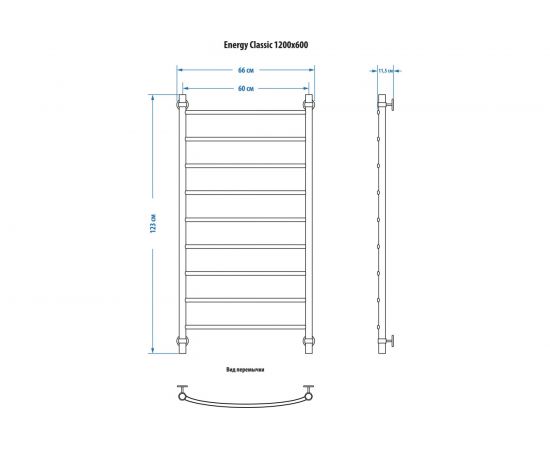 ENERGY Полотенцесушитель Classic 1200х600 00000015284 – изображение 6