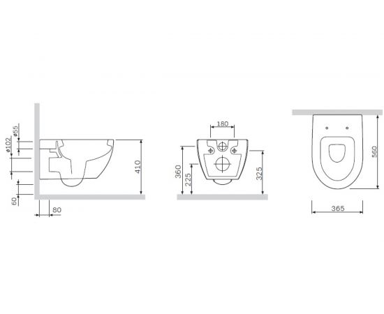 AM.PM Awe, подвесной унитаз C111738WH – изображение 7