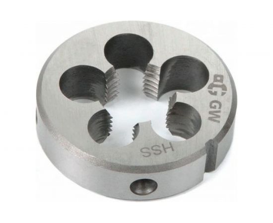 Метрическая плашка Профоснастка №25 Эксперт M6 x 1,0 P6M5 HSS 4341, правая пластиковый бокс 50411125 