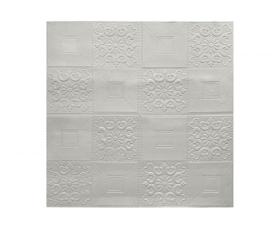 Панель GRACE из вспененного ПЭТ, 700x700 мм, Белая плитка с узором УТ000073548 