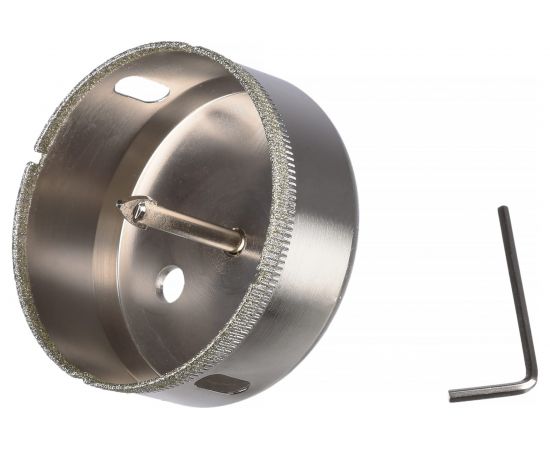 Коронка с центрирующим сверлом по стеклу и керамике (95х55 мм) Vertextools 336-95-55 