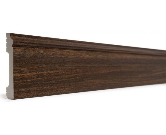 Напольный плинтус Decor-Dizayn ударопрочный, влагостойкий, темный орех, 79х13х2400 мм 005-73SH 