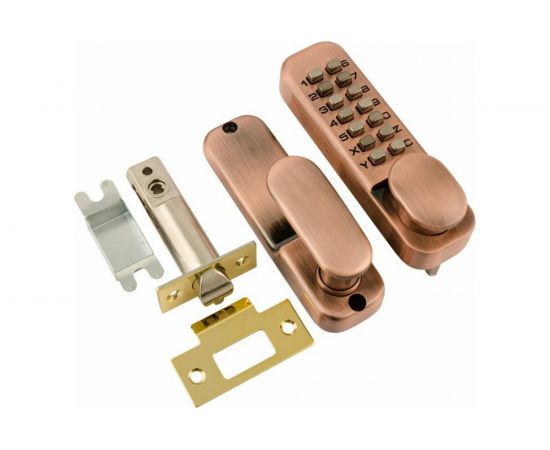 Кодовый замок НОРА-М 201 с фикс. ст.медь 7324 