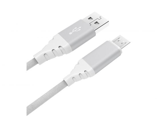 Дата-кабель AKAI USB А-microUSB, белый CBL208WT 