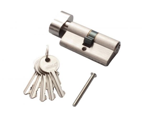 Цилиндр RENZ 60 мм К-З, станд., ник.мат. INCS 60-H SN 