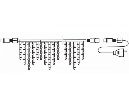Гирлянда Neon-Night АЙСИКЛ бахрома, 4.8х0.6м, белый ПВХ, 152 LED СИНИЕ 255-136-6 – изображение 2