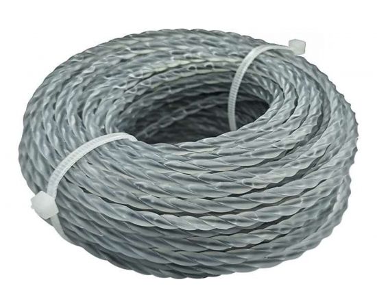 Леска (2.4 мм; 15 м; витой квадрат с сердечником) для триммера vertextools YK-999-2,4-15 – изображение 2