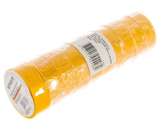 Изоляционная лента STEKKER 0,13x19 мм, 10 м, желтая, INTP01319-10 32836 – изображение 3