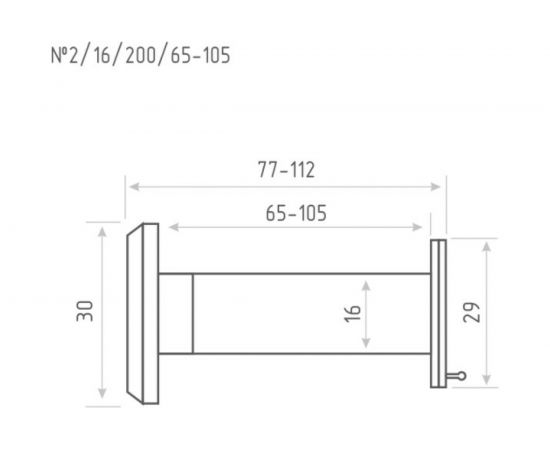 Дверной глазок НОРА-М №2Ц/16/200/65-105 хром 16850 – изображение 3
