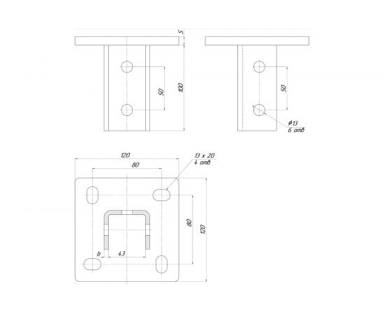 Страт подвес УМС Strut 120x120 мм, одинарный SPO – изображение 3