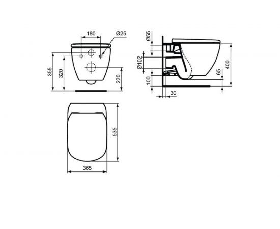 Унитаз подвесной Ideal Standard Tesi безободковый T355101 – изображение 3