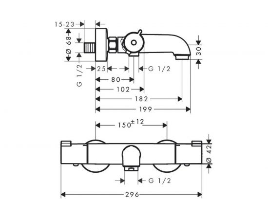 Термостатический смеситель для ванны HANSGROHE 13201000 Ecostat 1001 CL 00000048363 – изображение 3