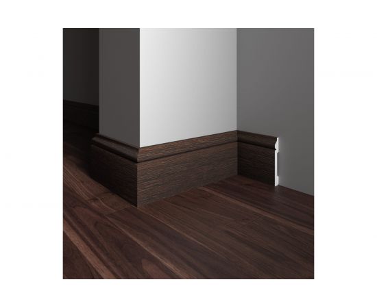 Напольный плинтус Decor-Dizayn ударопрочный, влагостойкий, темный орех, 79х13х2400 мм 005-73SH – изображение 3