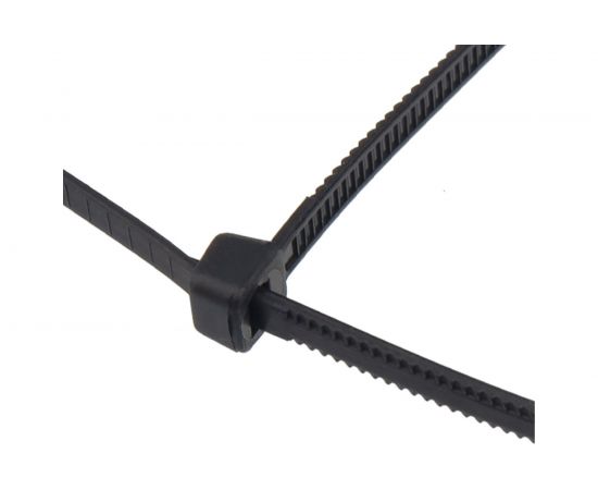 Нейлоновая хомут-стяжка с тройным замком REXANT 400x7,6 мм, черная, упаковка 100 шт. 67-0401-8 – изображение 5