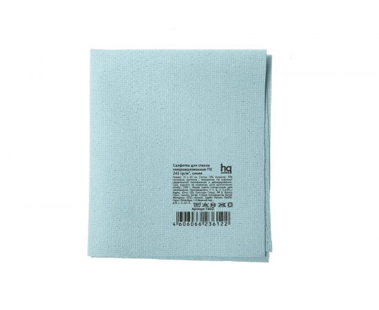 Салфетка HQ Profiline, 35 х 40 см, для стекла, микроволоконная ПУ, синяя, 73612 