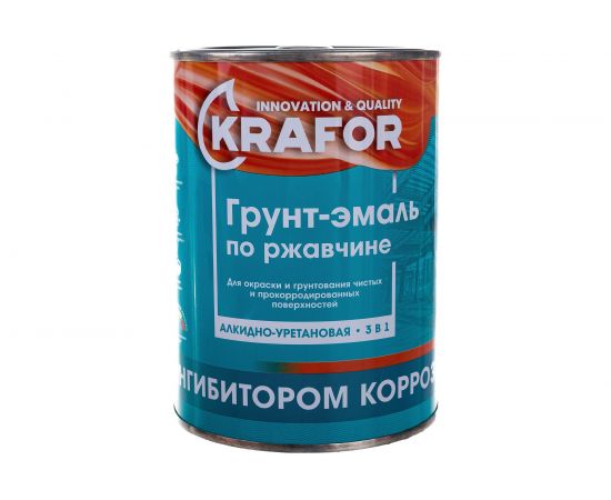Алкидная грунт-эмаль по ржавчине Krafor белая 1 кг 14 26677 