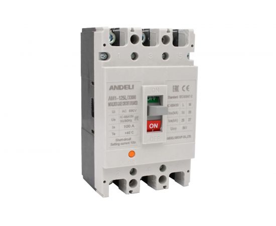 Автоматический выключатель ANDELI AM1-125L/3P 100A 30KA ADL06-025 