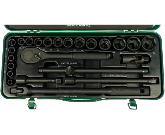 Комплект 6-гранных головок 8-32мм, 24шт Hans BLACK 4625M 