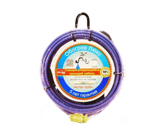 Саморегулирующийся греющий кабель в трубу Обогрев Люкс 9 м. 00-00000972 