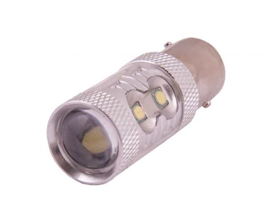 Автолампа диод S25 10 SMD диодов BAY15d 2-контурный, белая SKYWAY S08201032 