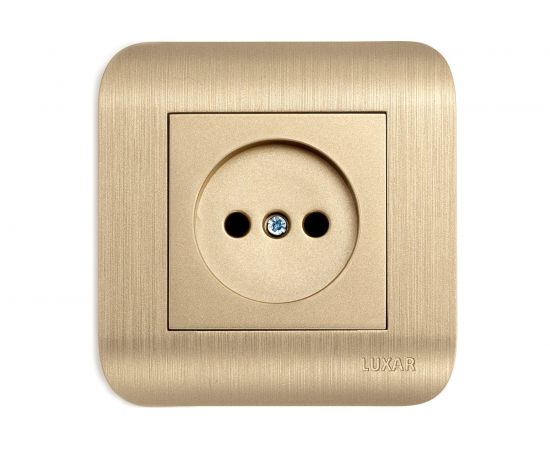 Розетка LUXAR Deco с/у без з/к шампань с рифленой рамкой, 250В 16А 4606400620280 