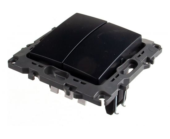 Двойной выключатель ЭРА 12-1104-05 10АХ-250В, IP20, антрацит Б0014649 – изображение 2