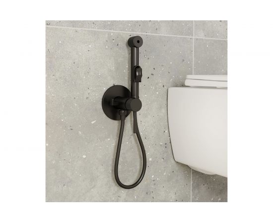 Встраиваемый смеситель с гигиеническим душем IDDIS матовый черный, 003BLR0i08 – изображение 2