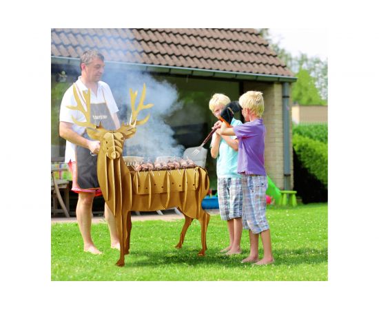 Стационарный мангал BOYSCOUT Олень GOLD 120х80х150 см 61498 – изображение 2