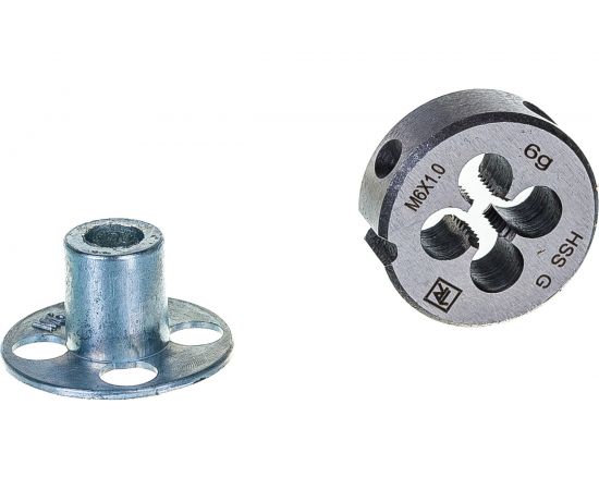 Круглая ручная плашка с направляющей в наборе М6х1.0, HSS, Ф25х9 мм Thorvik D-DRIVE MDG61 52862 – изображение 2