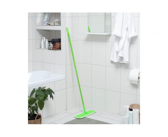 Плоская швабра Доляна телескопический окрашенный черенок, насадка на липучке микрофибра 40х14х80 120 см 5308311 – изображение 2