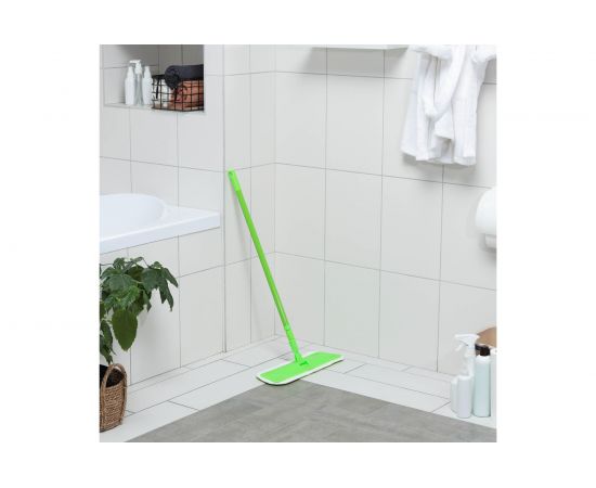 Плоская швабра Доляна телескопический окрашенный черенок, насадка на липучке микрофибра 40х14х80 120 см 5308311 – изображение 3